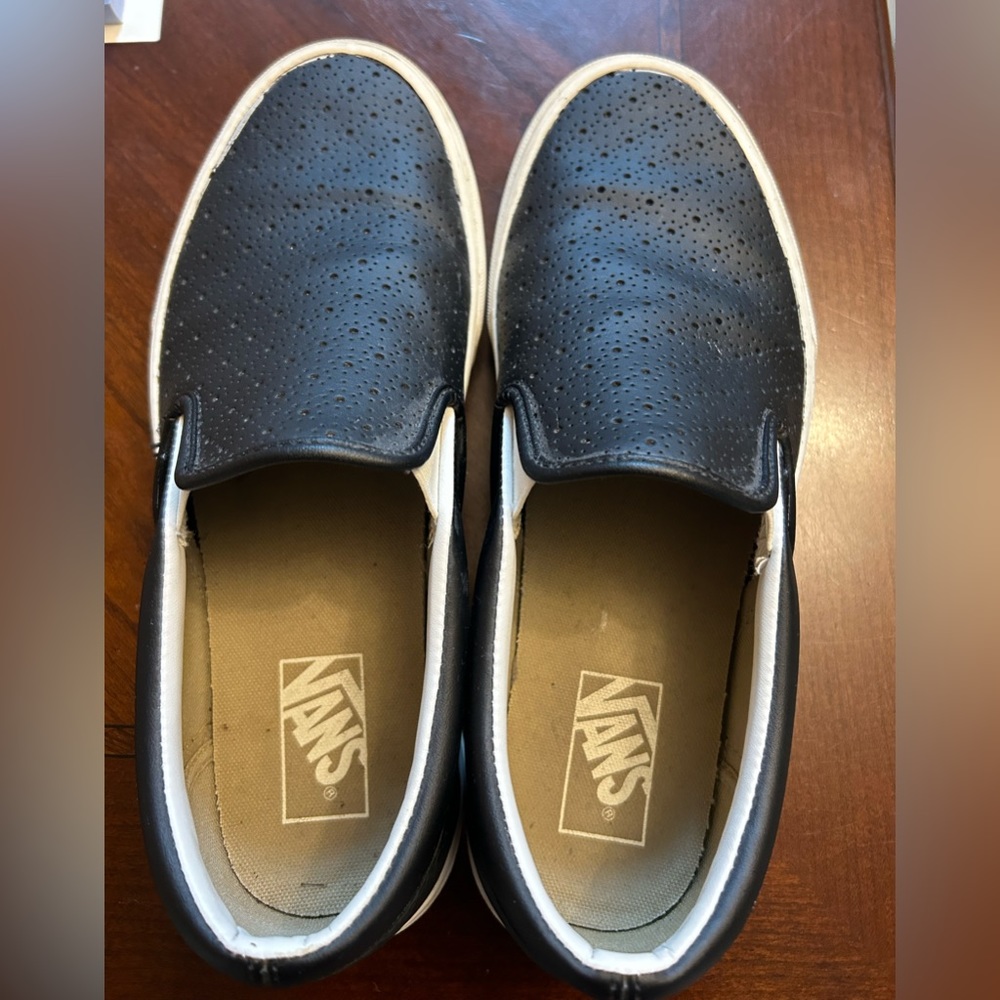 Vans women’s leather slip ons size 11